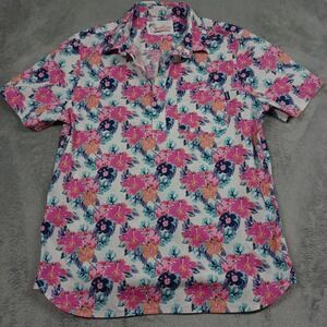 Chubbies Shirt Mens Medium‎ Pink Floral Button Up Short Sleeve Casual